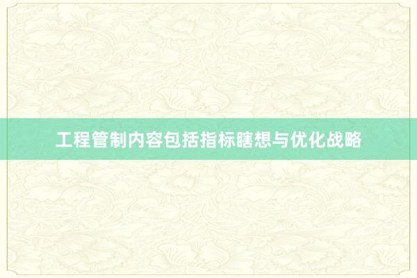工程管制内容包括指标瞎想与优化战略