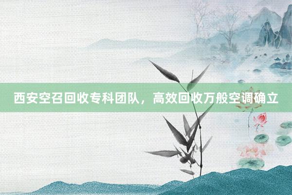 西安空召回收专科团队，高效回收万般空调确立